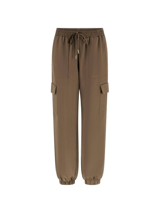 Guess Guess Kalhoty z materiálu 172809 Hnědá Slim Fit
