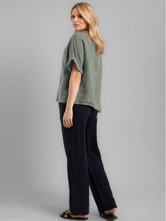 Perso Perso Spodnie damskie PTE255039F Granatowy Regular Fit