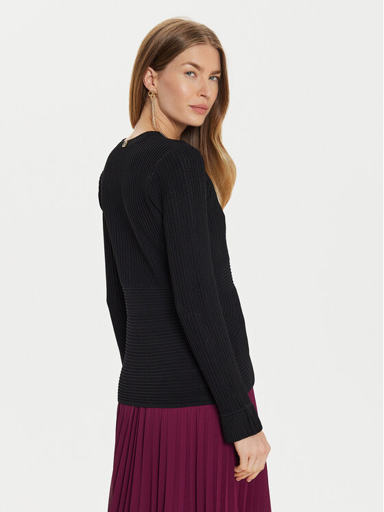 TWINSET TWINSET Pletena jopica 242TT3123 Črna Slim Fit