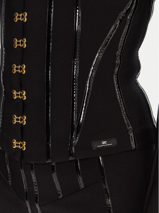 Elisabetta Franchi Elisabetta Franchi Sakoi GI-182-57E2-V590 Crna Slim Fit
