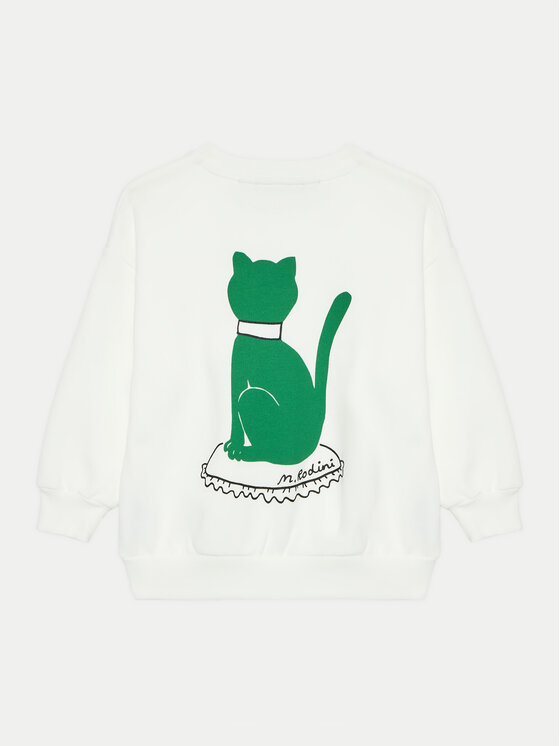 MINI RODINI Mini Rodini Felpa Cat 2472012110 Bianco Regular Fit