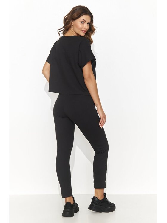 Numinou Numinou Komplet bluzka i spodnie NU472 Czarny Comfortable Fit