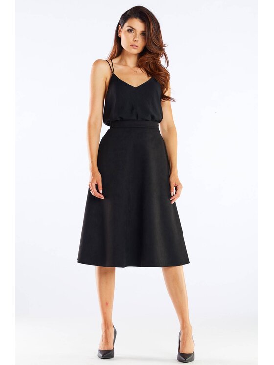 Awama Sukňa A462 Čierna Basic Fit
