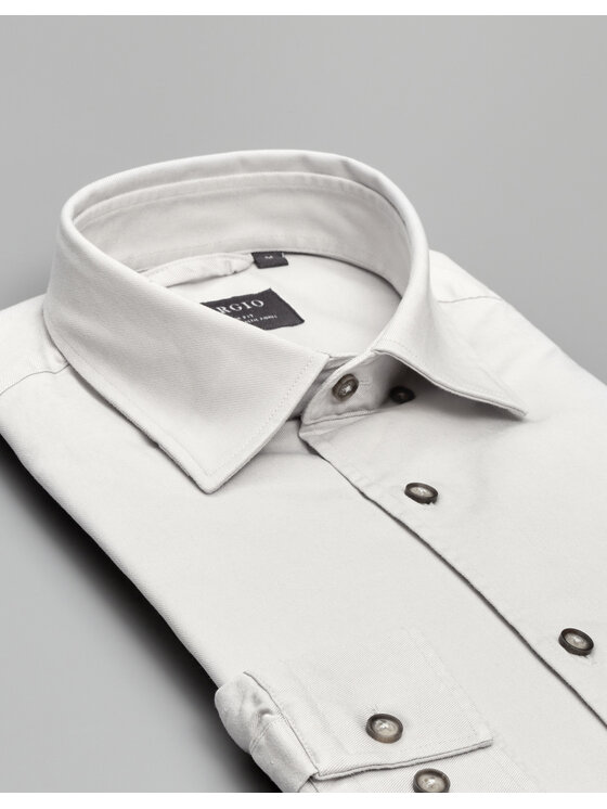 Borgio Borgio Koszula terranova 00553 Szary Slim Fit