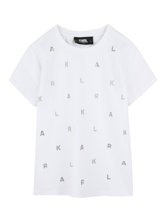 Karl Lagerfeld Kids Karl Lagerfeld Kids Тишърт Z30571 S Бял Regular Fit