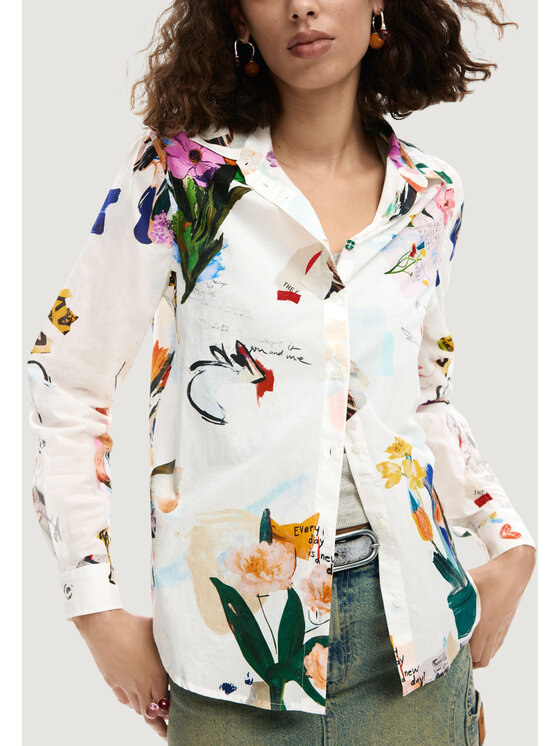 Desigual Desigual Hemd CAM_MILA Weiß Casual Fit