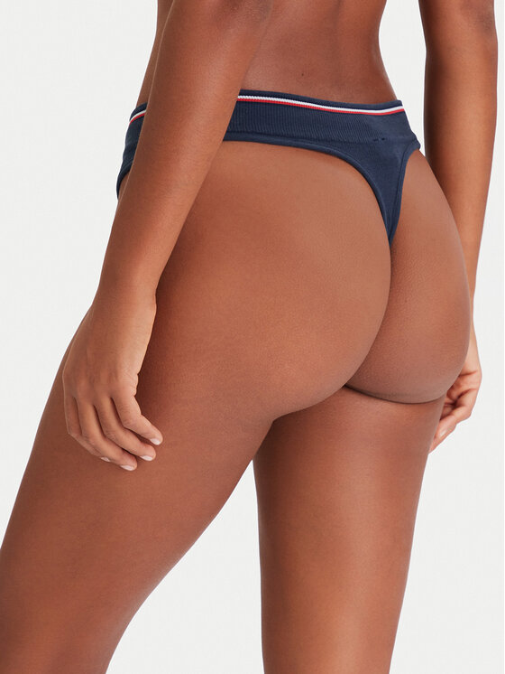 Tommy Hilfiger Tommy Hilfiger Stringové nohavičky UW0UW06063 Tmavomodrá