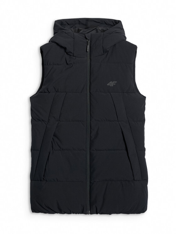 4F 4F Kamizelka MIDSHOP TEXTILE Czarny Regular Fit