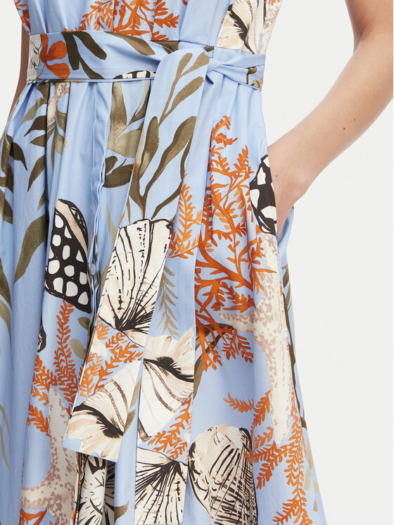 Marella Marella Sukienka koszulowa Padana 2613221202 Błękitny Regular Fit
