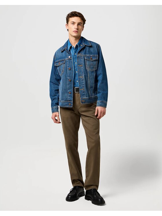 Wrangler Wrangler Spodnie materiałowe TEXAS Brązowy Straight Fit