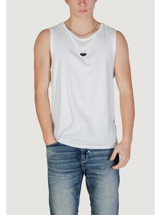 Antony Morato Antony Morato Smanicato REGULAR FIT WITH METAL RUBBER PLATE ON FRONT Bianco Regular Fit