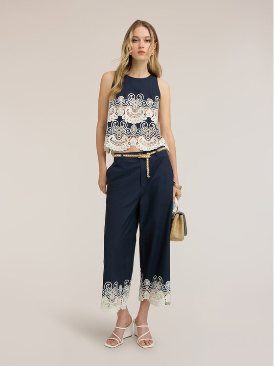 Motivi Motivi Blusa 2065Q001972N034 Blu Boxy Fit