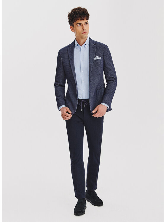 Pako Lorente Pako Lorente Marynarka P25WF-3X-026 Granatowy Slim Fit