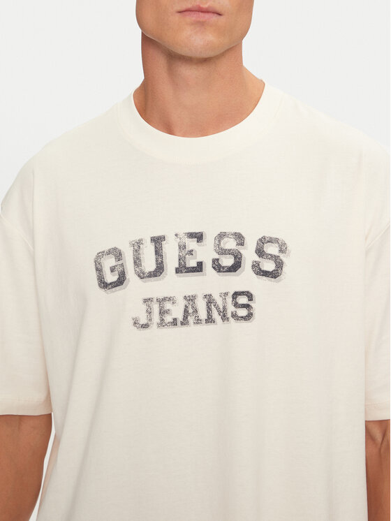 Guess Guess Tricou M4BI78 K8FQ4 Écru Oversize