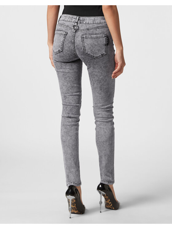 PHILIPP PLEIN PHILIPP PLEIN Jegginsy 5667 Błękitny Jegging Fit