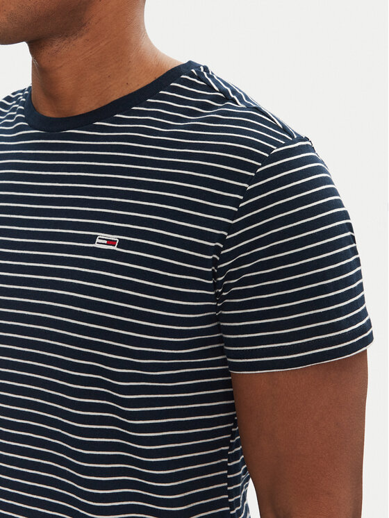 Tommy Jeans Tommy Jeans T-Shirt DM0DM20377 Tmavomodrá Slim Fit