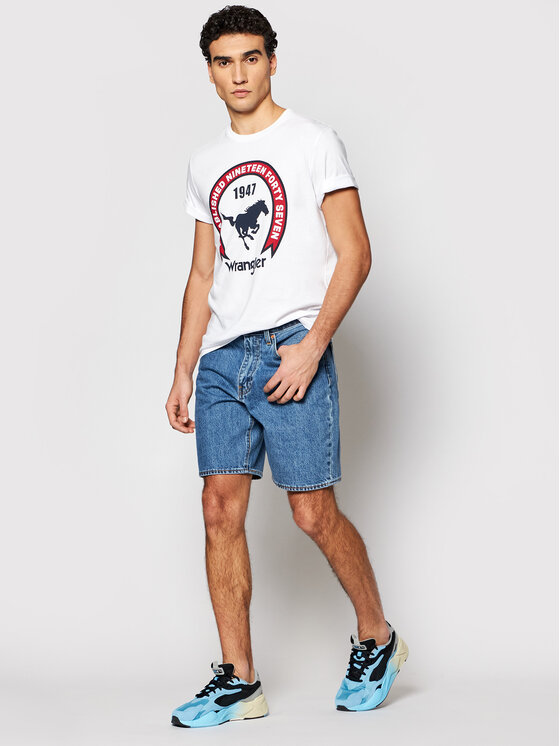 Wrangler Wrangler T-Shirt Americana Tee W7AGD3989 112131338 Biały Regular Fit