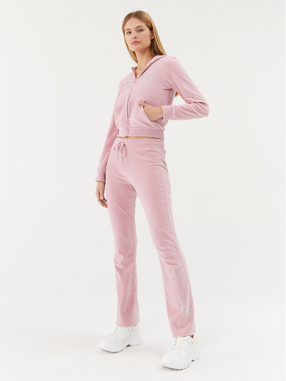 2005 2005 Sportinės kelnės Velour Sweats Rožinė Straight Fit