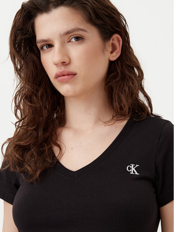Calvin Klein Jeans Calvin Klein Jeans Tričko Rood J20J213716 Čierna Regular Fit