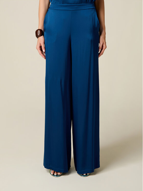 Oltre Oltre Pantaloni di tessuto P089J002615N024 Blu Baggy Fit