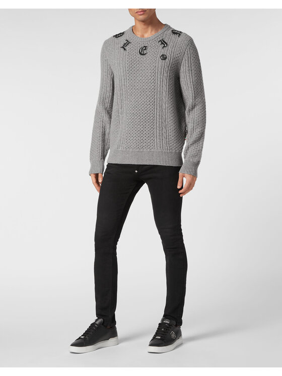 PHILIPP PLEIN PHILIPP PLEIN S dlouhým rukávem 9751 Šedá Regular Fit