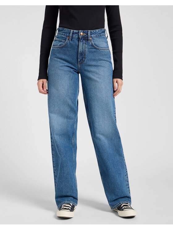 Lee Lee Jeansy RIDER LOOSE Niebieski Loose Fit