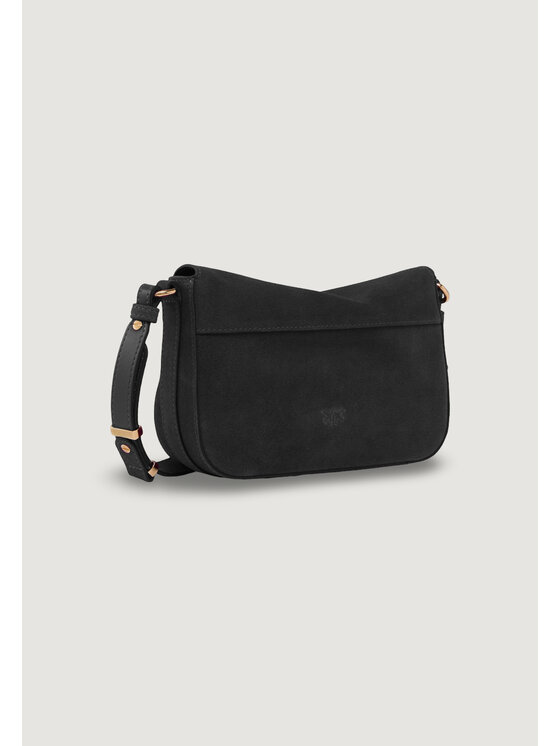 PINKO PINKO Torebka LOVE SATCHEL MINI SUEDE Czarny
