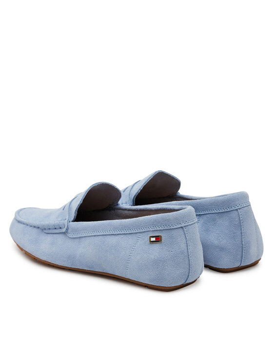 Tommy Hilfiger Tommy Hilfiger Мокасини Flag Soft Suede Driver Loafer FW0FW08558 Голубий