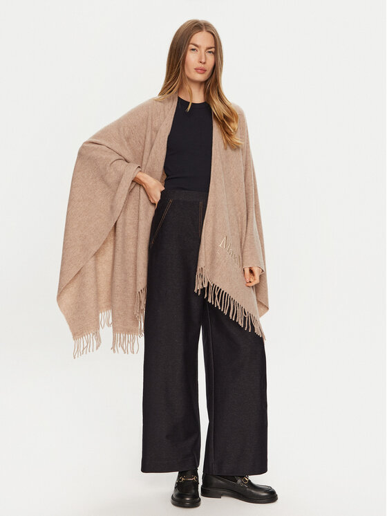 Max Mara Leisure Max Mara Leisure Текстилни панталони Foggia 2426786108 Тъмносин Wide Leg
