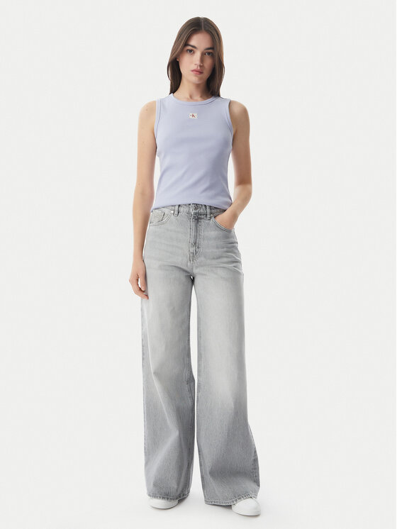 Calvin Klein Jeans Calvin Klein Jeans Marškinėliai LV047C201G Šviesiai mėlyna Slim Fit