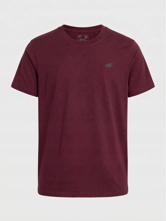 4F 4F T-Shirt Z-TTSHM3948-3-D Bordowy Regular Fit