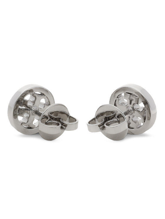 Tory Burch Tory Burch Обици Miller Pave Stud Earring Box 80318 Сребрист