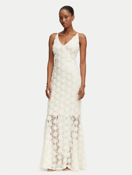 Rinascimento Rochie de seară CFC0129246003 Alb Regular Fit