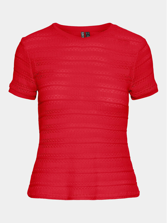 Pieces Pieces Majica Agda 17148867 Rdeča Loose Fit