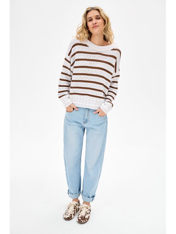 blue shadow blue shadow Sweter Kera Brązowy Regular Fit