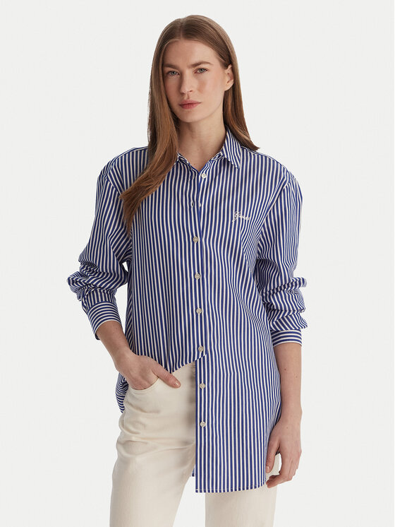 Guess Guess Πουκάμισο W6GH39 W1849 Μπλε Relaxed Fit