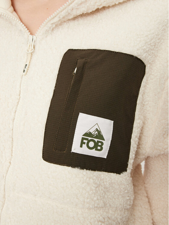 4F 4F Fleecejacke 4FWAW24TFLEF286 Écru Regular Fit