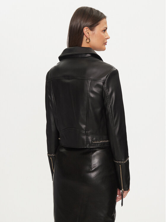 Guess Guess Dirbtinės odos striukė Alice W4YL21 WE480 Juoda Regular Fit