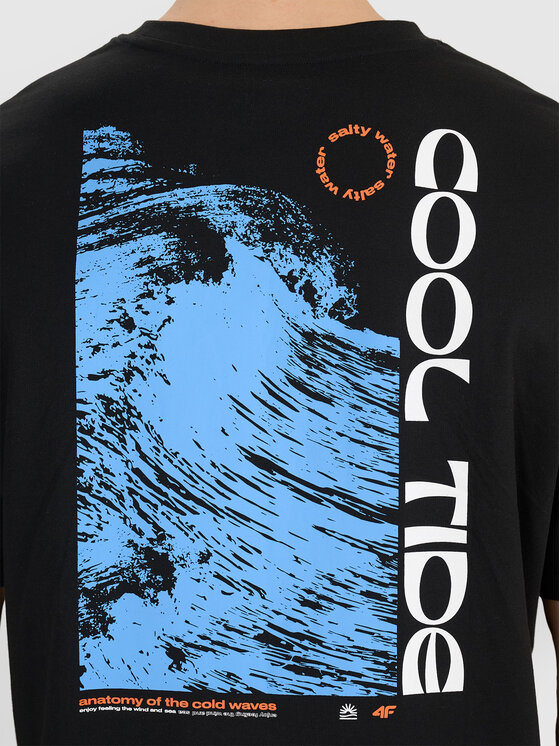 4F 4F T-Shirt CHILLY WAVES Czarny Oversize