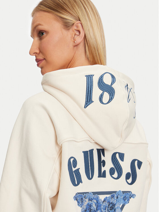 Guess Guess Felpa W4BQ05 KBY51 Écru Regular Fit