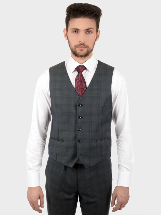 Evenemen Evenemen Kamizelka WILLIAM Z Zielony Slim Fit