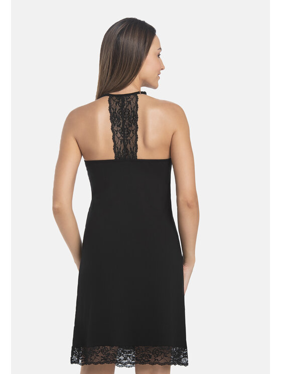Teyli Teyli Koszula nocna 214 Czarny Regular Fit