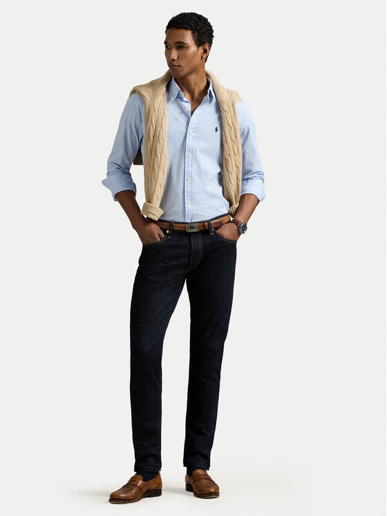 Polo Ralph Lauren Polo Ralph Lauren Marškiniai 710929344020 Žydra Slim Fit