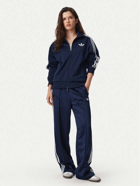 adidas adidas Суитшърт Pinstripe Firebrid Loose Tracktop KS9983 Тъмносин Regular Fit