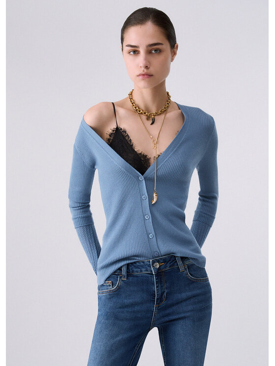 Liu Jo Liu Jo Cardigan CF6027MA77QX0805 Azzurro chiaro Regular Fit