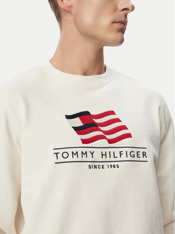 Tommy Hilfiger Tommy Hilfiger Majica dugih rukava Main Flag MW0MW43383 Svijetlo bež Regular Fit