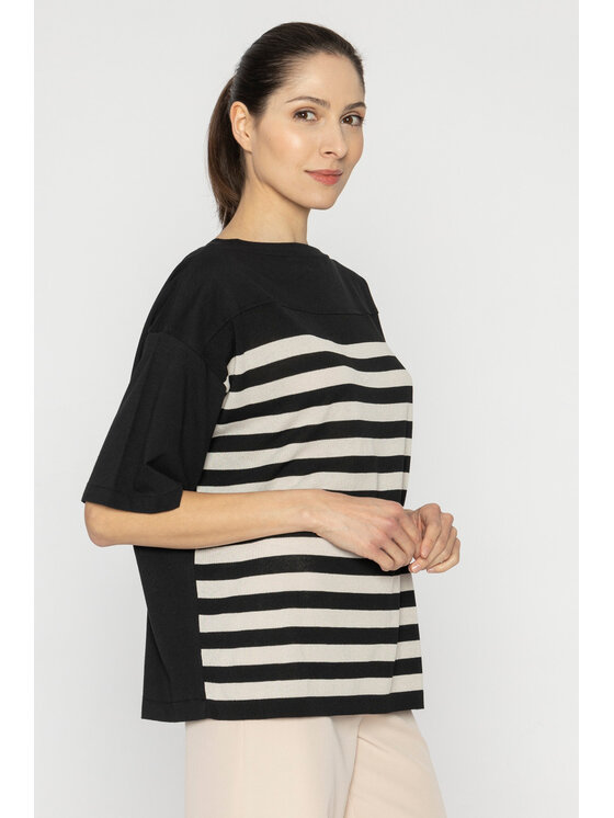 Deni Cler Milano Deni Cler Milano T-Shirt T-DC-T210-D2-20-95-1 Czarny Oversize