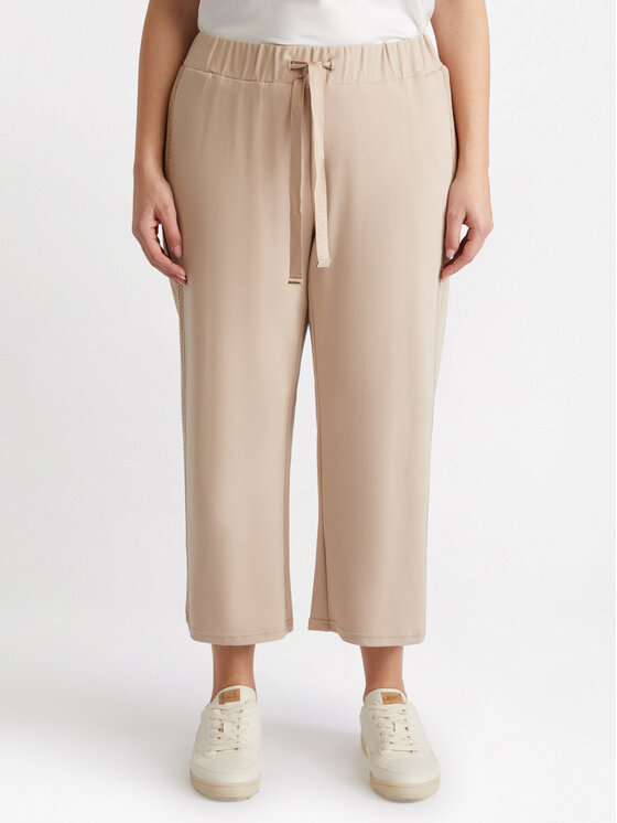 Fiorella Rubino Fiorella Rubino Pantaloni di tessuto P989L002061N002 Écru Cropp Fit