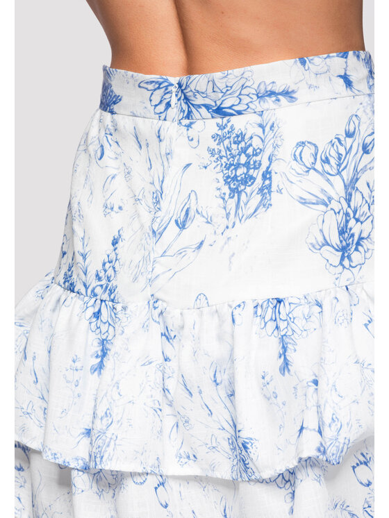 Ombre Ombre Spódnica mini OW-GL-E0001 Niebieski Slim Fit