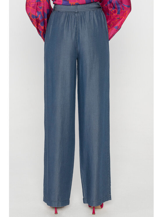 Deni Cler Milano Deni Cler Milano Spodnie materiałowe T-DC-5231-D2-09-58-1 Granatowy Loose Leg